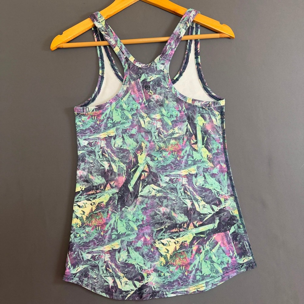 Lululemon Cool Racerback Tank Abstract Pattern Multicolor Size 4 - Picture 2 of 3